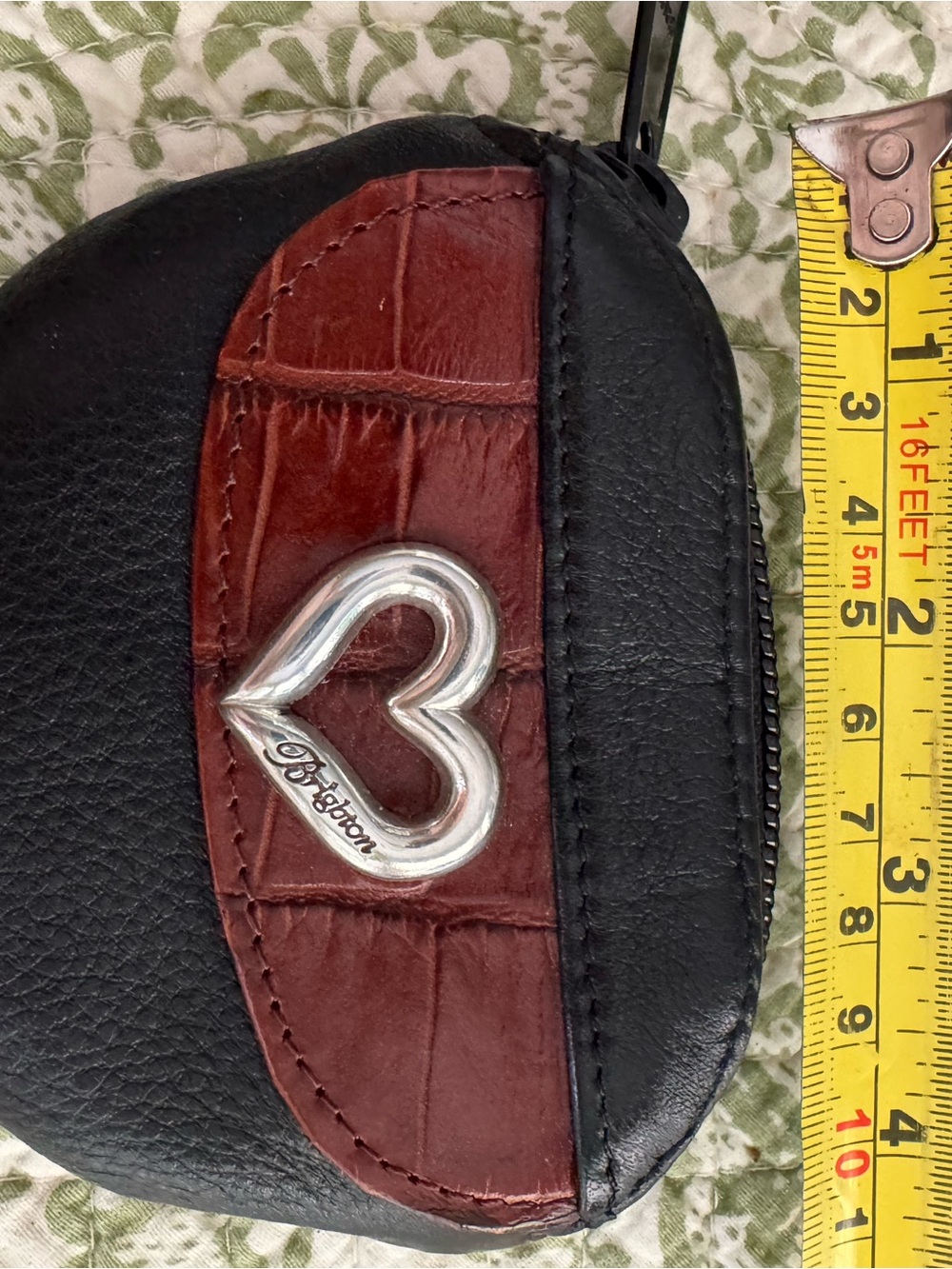 Brighton Black and Brown Heart Accent Coin Pouch